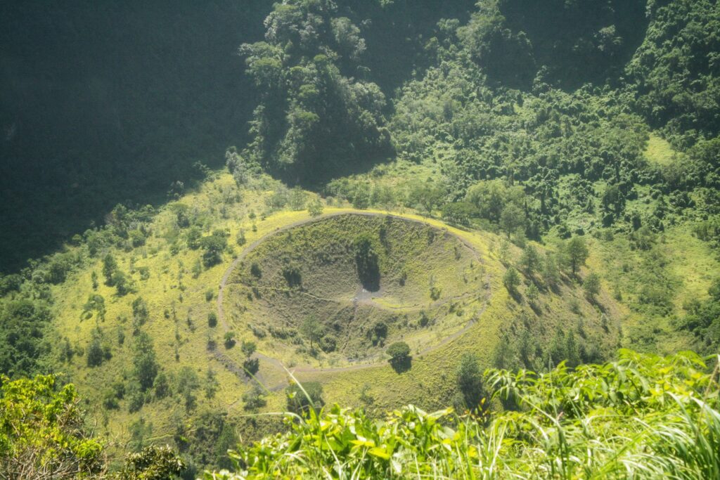 El Boqueron volcano crater near San Salvador