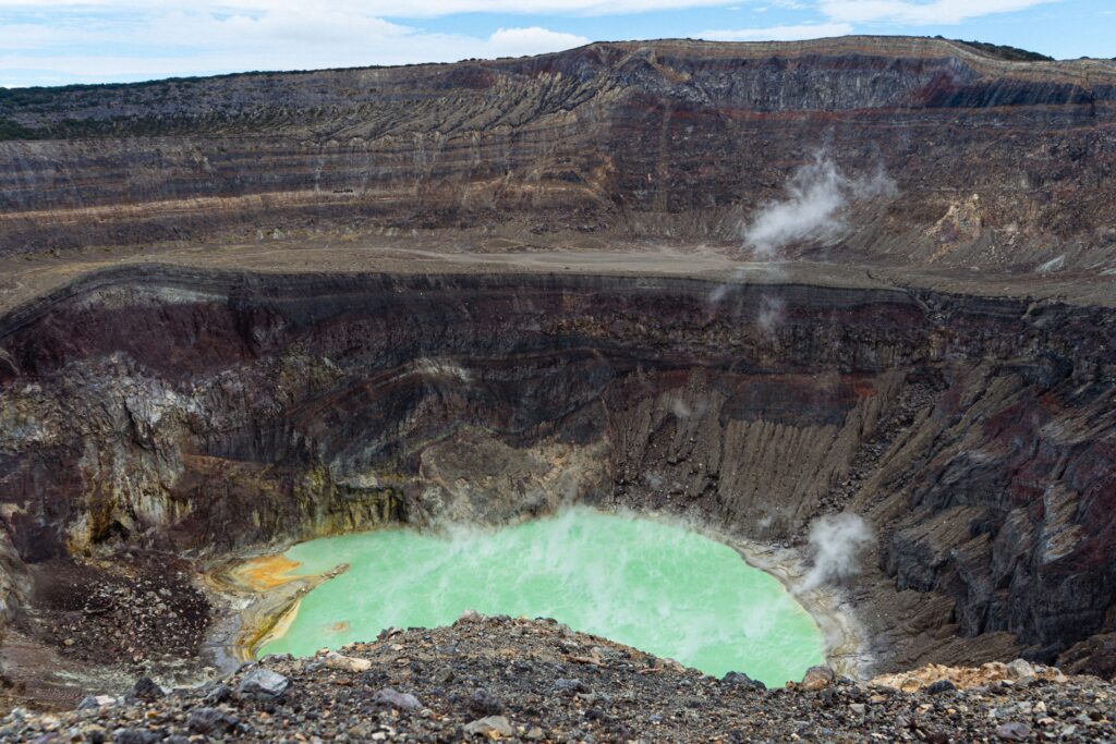 Santa Ana volcano turquoise crater lake in El Salvador